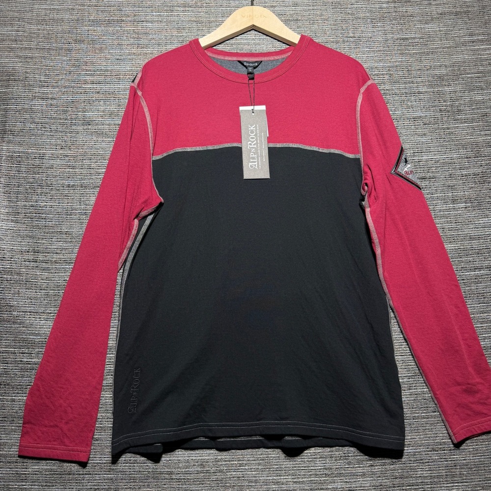 Alp-n-Rock Crew Shirt Men L Black Red LS USA Ski II Embroidered F3TMCW05BLK